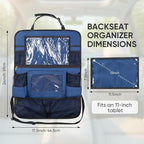 BALEINE Backseat Car Organizer, Back Seat Car Organizers and Storage, Kick Mats Back Seat Protector, Travel Accessories for Most Automotive (1 Pack, Navy)