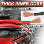 iMeshbean 2/0 Gauge Jumper Cables 30FT 5000A, Heavy Duty Jumper Cable for Car Van Truck, Automotive Booster Cables for Jump Starting Dead & Weak Batteries