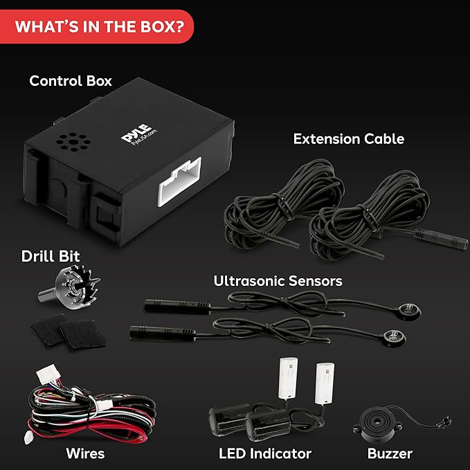 Pyle Ultrasonic Blind Spot Detection System, BSD Change Lane Safer, BSA BSM Blind Spot Monitoring Assistant Car Driving Secur