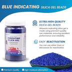 2 LBS Blue to Pink Indicating Silica Gel Beads, Reusable Silica Gel Desiccant Dehumidifier