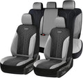 Coverado Automotive Seat Covers Full Set, Luxury Car Seat Covers, Leather Seat Covers, Mesh Design, Black Driver Seat Protect