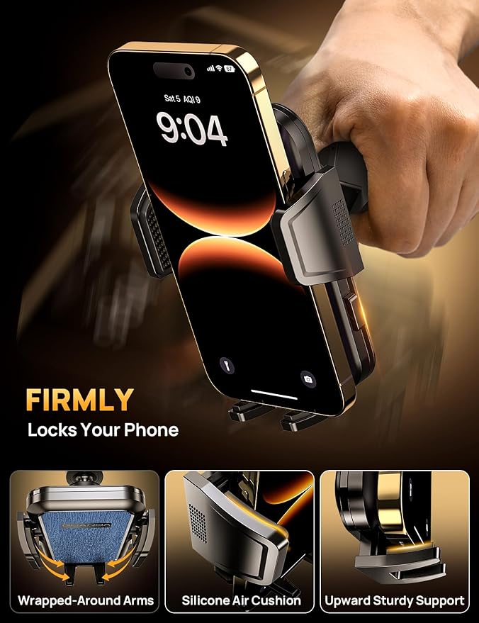 Slot Phone Mount, Military-Grade Stable Car Phone Holder [Thick Cases Friendly], 360° Adjustable Universal Phone Mount for for Cars Fit for iPhone 17 16 15 Samsung All Phones - 2026 Upgraded
