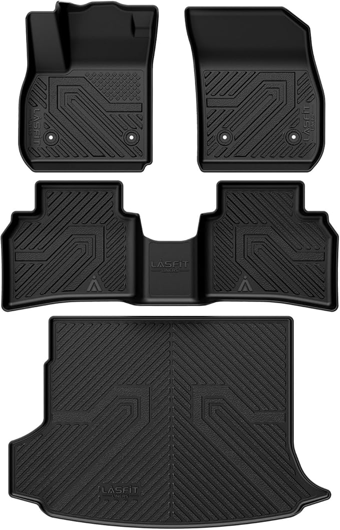 LASFIT Floor Mats for Buick Envision 2021-2026, TPE All Weather Protection Custom Fit 1st & 2nd Row Floor Liners and Trunk Mats Rubber Car Liners for Buick Envision Accessories, Black, Easy to Clean