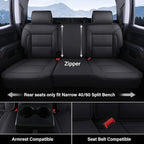 Coverado Chevy Silverado Seat Covers Full Set, Faux Leather Car Seat Covers Fit for 2014-2018 1500, 2015-2019 2500HD 3500HD C