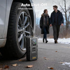 Tire Inflator Portable Air Compressor - 4X Faster 160 PSI Portable Air Pump for Cars - Cordless Tire Inflators with Gauge - Portable Tire Inflator for Car, Pickup, Bike and More (Black)
