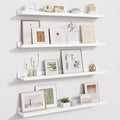 Fun Memories Picture Ledge Shelf - 32 Inches Floating Shelves Set of 4 - Floating Shelves with Lip for Storage - Wood Bookshe