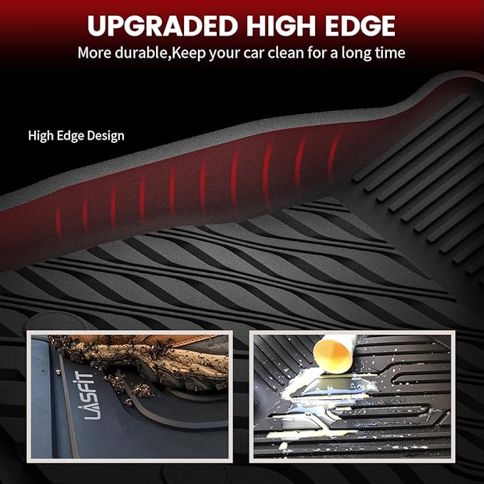 Lasfit Floor Mats for Chevrolet Chevy Trailblazer 2026 2025 2024 2023 2022 2021 (AWD Only), Custom Fit 1st & 2nd Row All Weather TPE Floor Liners Heavy Duty Accessories