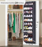 SLEEPING LAMB Over The Door Shoe Organizer for Closet with Large Deep Pockets, Narrow Shoe Rack for Door Hanging Boots Storag