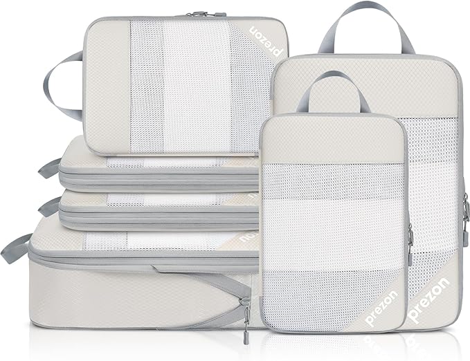 Compression Packing Cubes for Travel, Lightweight Vacation Travel Essentials, Travel Accessories for Suitcase Organizer Bags 