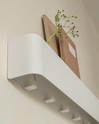 Kazai.® Coat Rack Wall Mount with Shelf 'Tone' | Modern Design Coat Hanger with Hidden Hooks and Storage | Hat Rack with Shel
