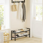Mavivegue Expandable Shoe Rack, 2-Tier 19"-43.3" Adjustable Shoe Rack for Closet,Hall Entryway,Front Door,Garage, Sturdy Stee