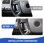 Carbon Fiber Steering Wheel Trim Cover Compatible with Chevy Silverado/Tahoe/Suburban/Avalanche/ESCALADE/GMC-Yukon/GMC-Sierra 2007-2013