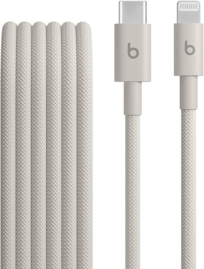 Beats USB-C to Lightning Woven Cable Fast Charging Durable/Tangle-Free Compatible Charger for Apple Devices w Lightning Ports