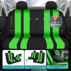 FH Group Car Seat Cover Full Set Striking Striped Car Seat Covers with Front Seat Covers and Rear Split Bench, Universal Fit 