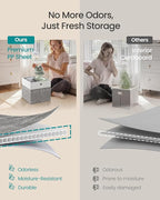 SONGMICS Storage Cubes, Set of 6 Foldable Fabric Storage Boxes, Cube Organizer Boxes with Handles, for Closet Shelves, Odorle
