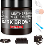 Leather Recoloring Balm,8.5oz Leather Color Restorer,Dark Brown Leather Repair kit for Furniture and Car Interior,Leather Cou