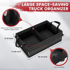 Under Seat Truck Organizer Storage Box with Removable Divider & 4 Storage Mesh Bag,Collapsible Trunk Organizer for Car, SUV,