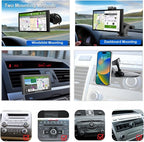 Carplay Screen Mount(2Pcs), Car CD Slot Mount and Suction Cup Mount, for (5"-12") Backup Camera Android Auto Screen Phone Holder with Universal 17mm Ball Adapte Windshield Dashboard Bracket