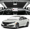 Custom Fit Windshield Sun Shade for Honda Civic 2016-2021, Blocks UV & Heat, Front Window Sunshade Accessories, Easy Fold & Store Keep Your Car Cooler