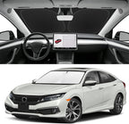 Custom Fit Windshield Sun Shade for Honda Civic 2016-2021, Blocks UV & Heat, Front Window Sunshade Accessories, Easy Fold & Store Keep Your Car Cooler