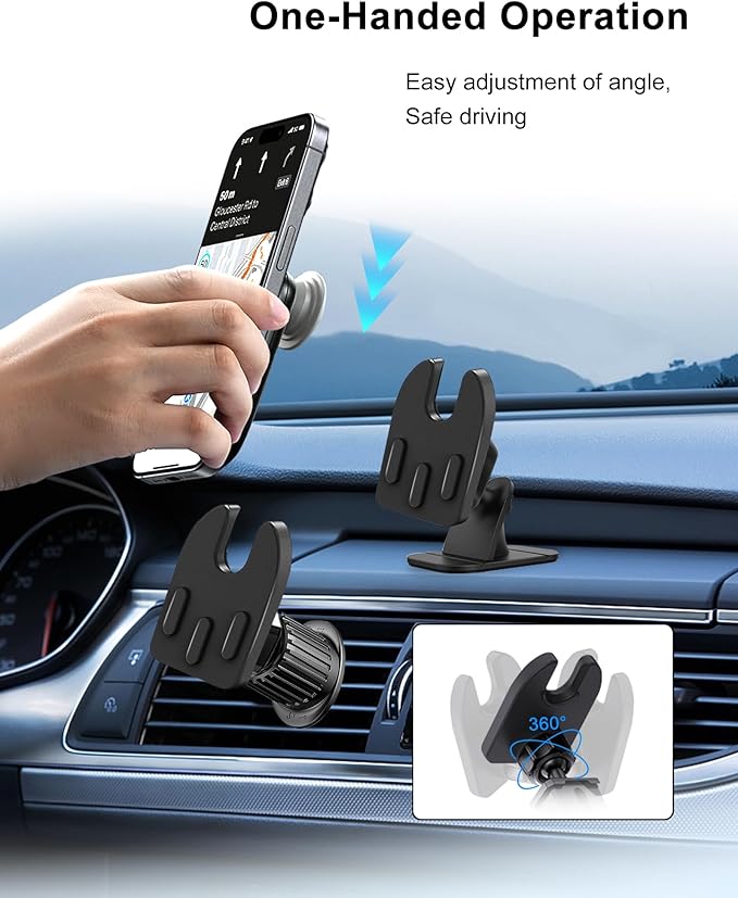 Vent or Dashboard Car Phone Mount for Popsocket, Dashboard Adapter Adhesive and Vent Clip, Compatible with Most Popsocket, Fits All Smartphone