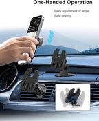 Vent or Dashboard Car Phone Mount for Popsocket, Dashboard Adapter Adhesive and Vent Clip, Compatible with Most Popsocket, Fits All Smartphone