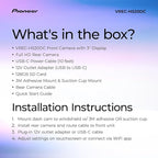 Pioneer VREC-H520DC Dual Dash Cam Front and Rear Car Camera - Large Screen, 2K Resolution, Starvis Night Vision, 140 Degree W