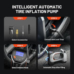 Litheli 20V Cordless Air Compressor, Portable Tire Inflator with 2.0Ah Battery, 150 PSI Cordless Tire Pump for Car, Bike, and Sports Balls, 3 Nozzle Adapters Included