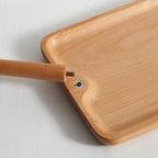 Solid Beech Wood Key Tray and Bowl for Entryway Table - Smooth Polished Branch-Shaped Organizer With Hooks for Keys, Wallet, 