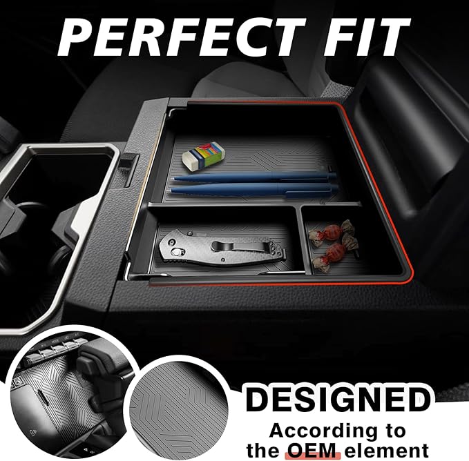 Muslogy Center Console Organizer & Hidden Box & Cup Holder Inserts Compatible with 2025 2026 Toyota 4Runner Accessories Armrest Storage Tray Divider Secret Compartment Non-Slip Cupholder 3PCS