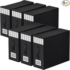 StorageTastic 6 Pack Bed Sheet Closet Organizers and Storage,Sturdy Foldable Storage Containers with Window and Label,Storage