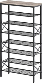 YATINEY 8 Tier Shoe Rack, Shoe Storage Organizer, Large Capacity Shoe Shelf Holds 32 Pairs of Shoes, Sturdy and Stable, for E