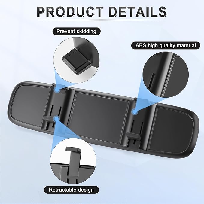 LivTee Frameless Rear View Mirror, Universal 11.81'' (300mm), Wide Angle Panoramic Convex Rearview Mirror, Clip-on to Original to Eliminate Blind Spot for Cars SUV Trucks