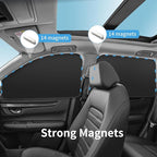 Silver Car Window Sun Shade - Side Thiken Curtain Magnetic 100% Block Light Car Window Covers with Cooler Feeling (Silver, D-4pcs)