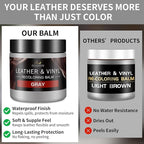Leather Recoloring Balm and Leather Repair Kit for Furniture, Gray Leather Dye for Couches, Car Seats, Leather Paint & Stain 