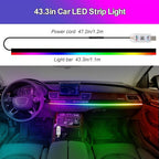 Acrylic LED Lights for Car, 43.3in RGB Strip Light Car LED Lights Interior with USB Port, App Control, Music Sync, 146 LEDs Interior Ca r Lights for Women Men Gifts