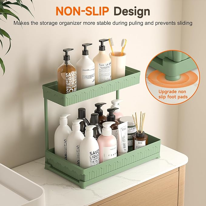 Sevenblue 3 Pack Multi-Purpose Under Sink Organizers and Storage, 2026 L-Shaped Pull Out Cabinet Organizer for Bathroom & Kit