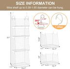 4-Tier Hanging Laundry Room Organizer: Foldable Wire Shelf Basket with 2 Large Hooks 1.65" & 360°Rotating Hooks – Space-Savin