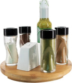Bamboo Lazy Susan Spinning Turntable for Kitchen Storage and Table (10 inch)