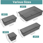 WOWBOX 25 PCS Plastic Drawer Organizer Set, Desk Drawer Divider Organizers and Storage Bins for Makeup, Jewelry, Gadgets for 