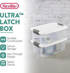 Sterilite 18-Pack Ultra Latching Box, Storage Bins with Lids, Clear Plastic, 18 Quart - Heavy-Duty Organizing Containers for 