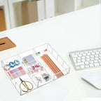 Briwooody Acrylic Drawer Organizer Clear Desk Drawer Organizer Trays with Adjustable Compartments Desk Accessories for Office