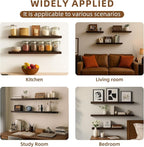 Floating Shelves for Wall, 23.6 inch Long Set of 3 Wood Rustic Wall Mounted Shelves, Display Shelf with Invisible Heavy, Larg