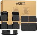 LASFIT Floor & Backseat & Cargo Mats for Mitsubishi Outlander 2022-2025, TPE All Weather Protection Custom Fit 3 Rows Floor Liners and Trunk Mats Rubber for Outlander Accessories, Black