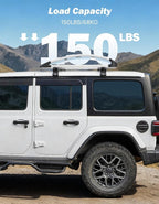JOYTUTUS Rust-Resistant Aluminum Roof Cargo Basket, 47" x 40" x 8",Lightweight Roof Rack Cargo Carrier, Universal Roof Basket, 150 lbs Load Capacity, Fits SUVs, Trucks, and Cars,Silver