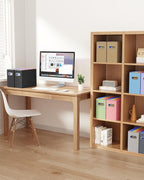 Oterri File Organizer Box, Portable Collapsible Cardboard File Folder Organizer with Handle for Letter Size Hanging Files, Do
