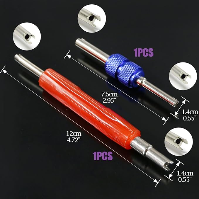 Swpeet 36Pcs Air Conditioner R12 R134a Valve Cores Kit, Including Assortment R12 R134a Valve Core Refrigeration Tire Valve St