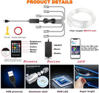 Car LED Lights, Interior Car Lights with Wireless APP/RF Remote/Button Control, Car Ambient Lighting Kit with 315" Integrated Molding Fiber Optic RGB Sync to Music (6 in 1-USB)