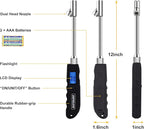 SAFELIFE Digital Tire Pressure Gauge, Heavy Duty Dual Head Stainless Steel Made Swivel Air Chuck Tire Pressure for Truck RV with Backlit LCD and Flashlight-230 PSI
