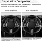 Car Leather Steering Wheel Cover - Panapi Material, Universal 14.5-15 Inch Leather Anti-Slip Breathable Auto Steering Wheel C